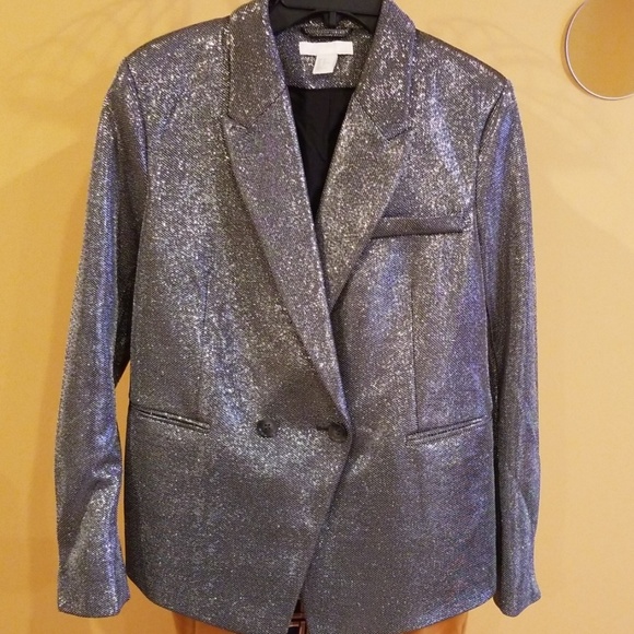 H&M Jackets & Blazers - H&M SILVER WOMAN JACKET H&M Jackets & Blazers - H&M SILVER WOMAN JACKET